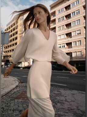 🔥🔥Zara Combined knit blouse top
